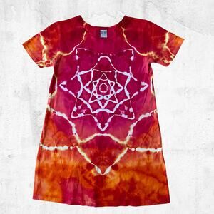 Girls Ice Dyed Sundress - Tie Dye A-line Dress - Handmade (Kid's Size 10)